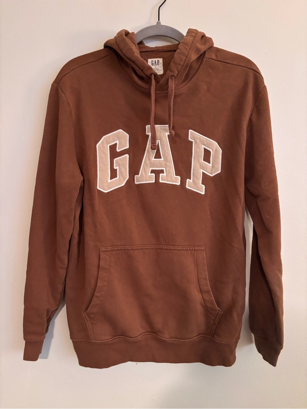 GAP Brown Pullover Hoodie with White Lettering